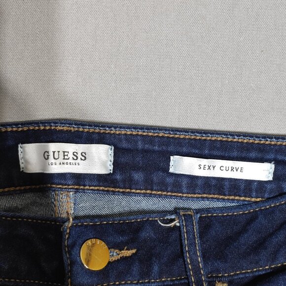 Guess Jeans women's size 29 ink blue colour sexy curve mid-rise skinny - Picture 6 of 15